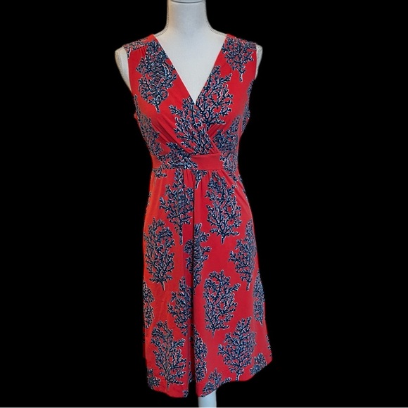 Lilly Pulitzer Jia Seashell Coral Print Stretch Jersey Dress M Medium Coastal - Picture 3 of 16